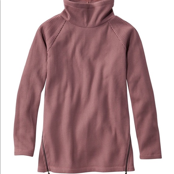 LL Bean Signature Mock Neck Waffle Tunic - Picture 2 of 3